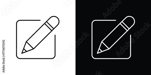 Edit icon pixel perfect. Outline symbol. Simple linear drawing.