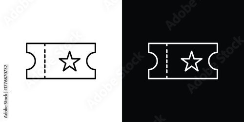 Event ticket icon pixel perfect. Outline symbol. Simple linear drawing.