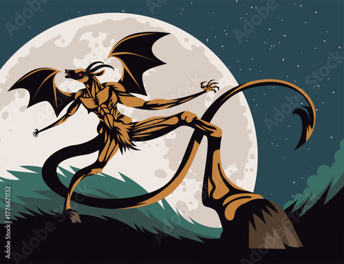 jersey devil demon in full moon night