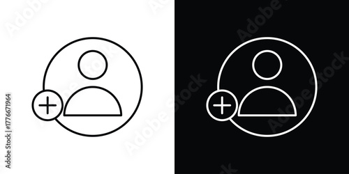Follower icon pixel perfect. Outline symbol. Simple linear drawing.