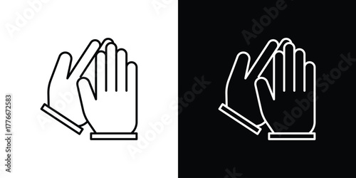 Glove icon pixel perfect. Outline symbol. Simple linear drawing.