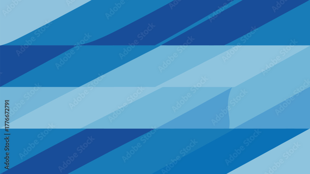 Fototapeta premium A geometric pattern of overlapping blue and light blue diagonal rectangles creating an abstract design