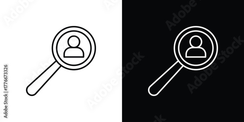 Hiring icon pixel perfect. Outline symbol. Simple linear drawing.