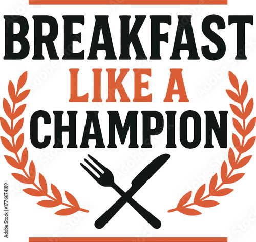 Breakfast Quote Typography Print Design