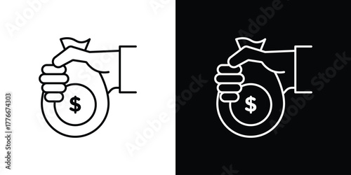 Investment icon pixel perfect. Outline symbol. Simple linear drawing.