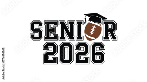 Senior 2026 football graduation cap design