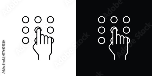 Keypad icon pixel perfect. Outline symbol. Simple linear drawing.