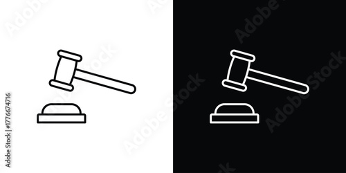 Law icon pixel perfect. Outline symbol. Simple linear drawing.