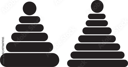 Two stacking ring toy silhouettes silhouette