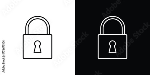 Lock closed icon pixel perfect. Outline symbol. Simple linear drawing.