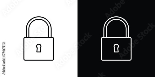 Lock icon pixel perfect. Outline symbol. Simple linear drawing.