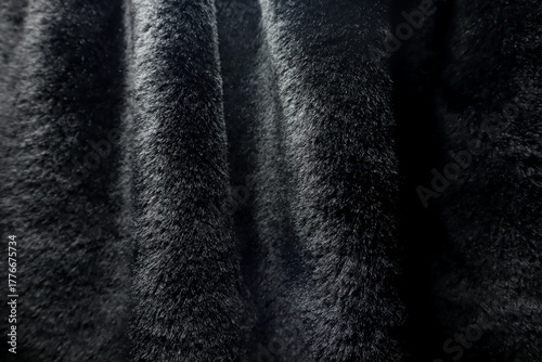 Luxurious Black Faux Fur Texture