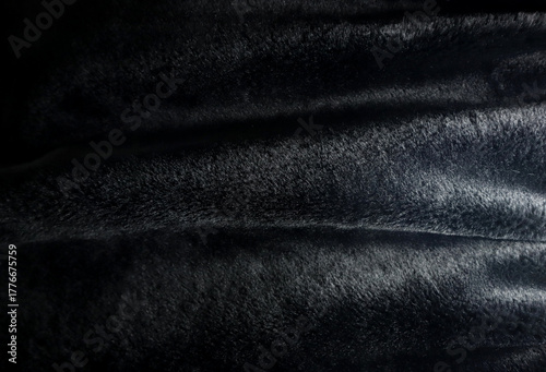 Luxurious Black Faux Fur Texture