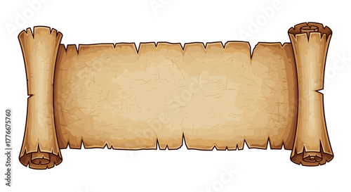 Ancient Parchment: A weathered scroll, ready to unveil secrets or display wisdom, unfurls. Its texture evokes history, inviting the viewer to imagine tales untold.