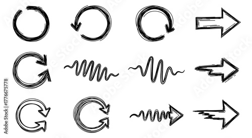 Directional Pathways: Dynamic collection of arrow illustrations, offering versatile visual cues for direction and movement. 