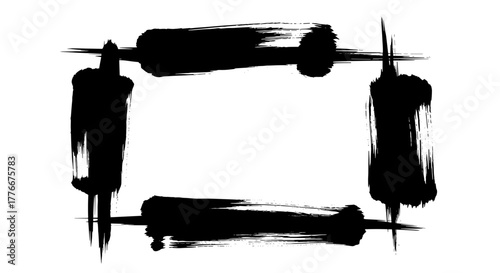 Ink Brush Stroke: A minimalist and artistic square composed of bold ink brushstrokes, capturing the raw energy and expressive nature of abstract art.