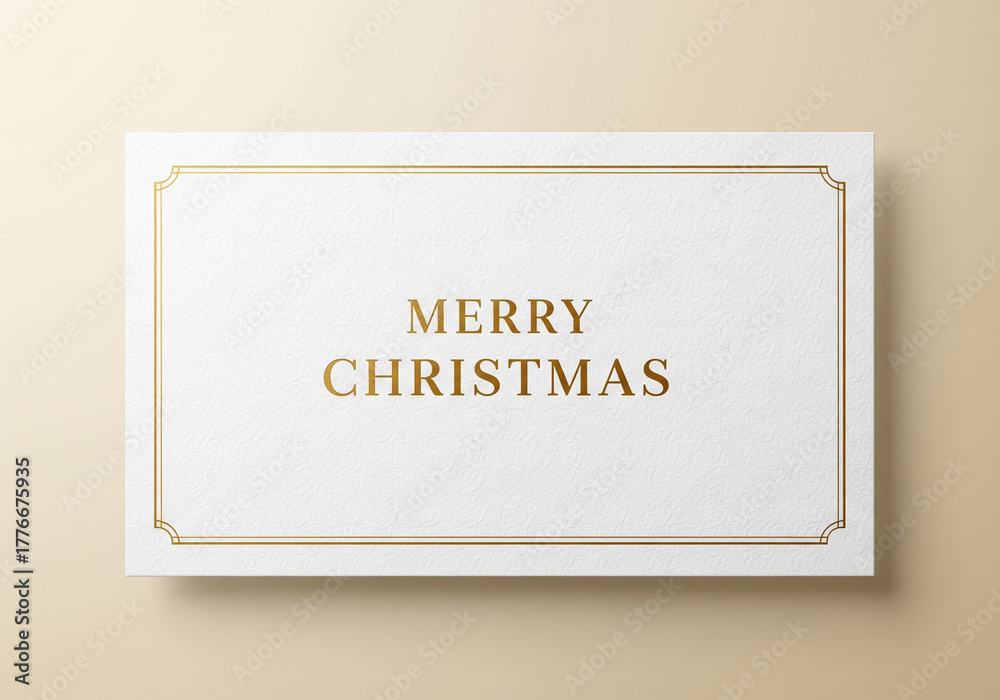 Obraz premium Elegant Gold Foil Christmas Greeting Card
