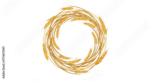 Golden Wheat Circle: A symbol of abundance and harvest, a circle of golden wheat, meticulously arranged to form a captivating and elegant design.