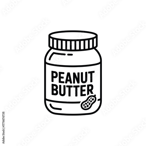 Simple line art illustration of a peanut butter jar