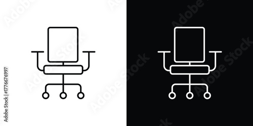 Office chair icon pixel perfect. Outline symbol. Simple linear drawing.