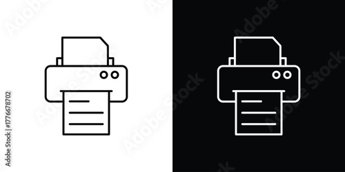 Printer icon pixel perfect. Outline symbol. Simple linear drawing.