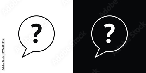 Question mark icon pixel perfect. Outline symbol. Simple linear drawing.