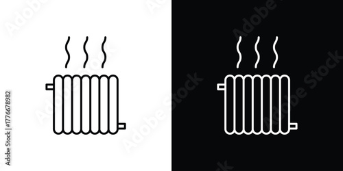 Radiator icon pixel perfect. Outline symbol. Simple linear drawing.