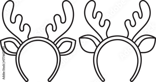 Two reindeer antler headbands silhouette