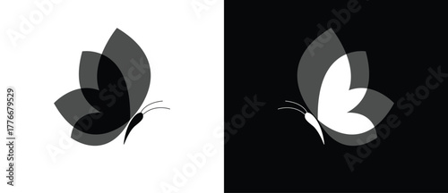 Butterfly icon with two tone. flat flying butterfly icon. Butterfly icon.