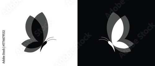 Butterfly icon with two tone. flat flying butterfly icon. Butterfly icon.