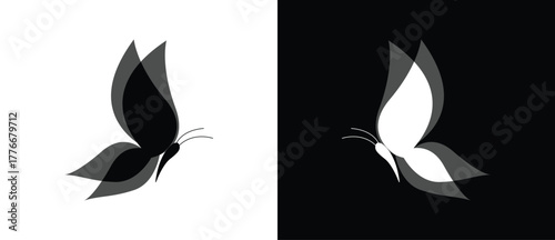 Butterfly icon with two tone. flat flying butterfly icon. Butterfly icon.