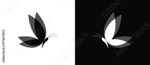 Butterfly icon with two tone. flat flying butterfly icon. Butterfly icon.