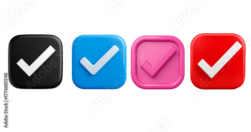 black ,blue ,pink and red 3d check icons Free Download black ,blue ,pink and red 3d check icons - GFXLoad