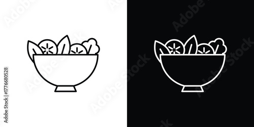 Salad icon pixel perfect. Outline symbol. Simple linear drawing.