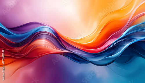 Vibrant flowing abstract waves of color create dynamic modern art, perfect for digital backgrounds and design projects