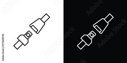 Seatbelt icon pixel perfect. Outline symbol. Simple linear drawing.