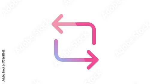 Stylized pink loop arrows on White Background illustration