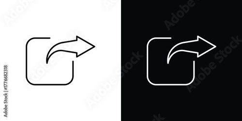 Share icon pixel perfect. Outline symbol. Simple linear drawing.