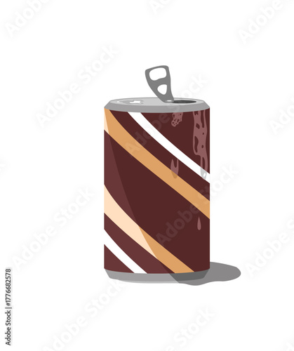 Isolated vector of soda or beer can on white background