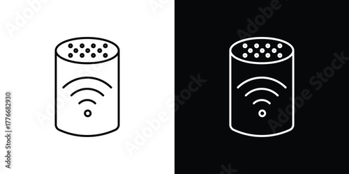 Smart speaker icon pixel perfect. Outline symbol. Simple linear drawing.