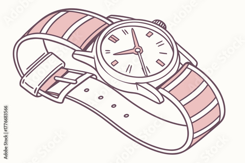 Retro vintage watch illustration with classic charm