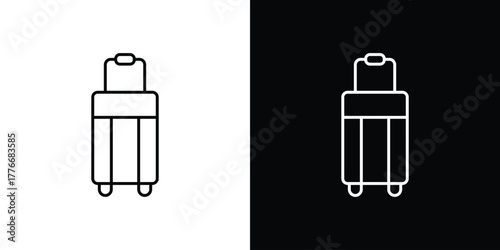 Suitcase icon pixel perfect. Outline symbol. Simple linear drawing.