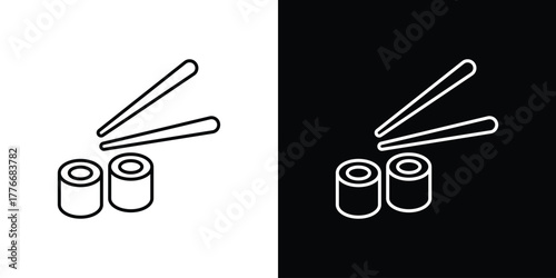 Sushi icon pixel perfect. Outline symbol. Simple linear drawing.