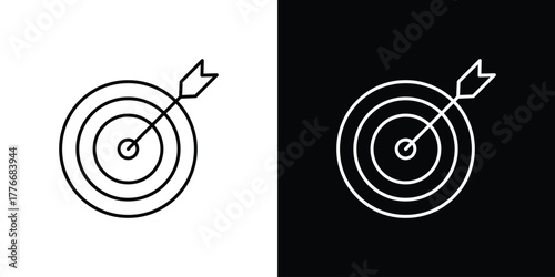 Target icon pixel perfect. Outline symbol. Simple linear drawing.