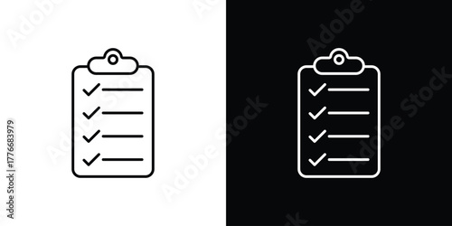 Task list icon pixel perfect. Outline symbol. Simple linear drawing.