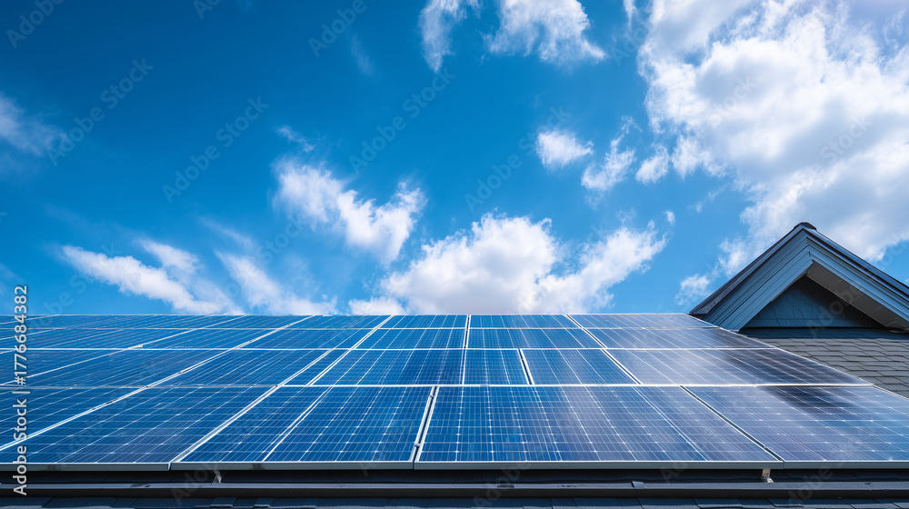 Fototapeta premium Solar Panels for Renewable Energy on the Roof