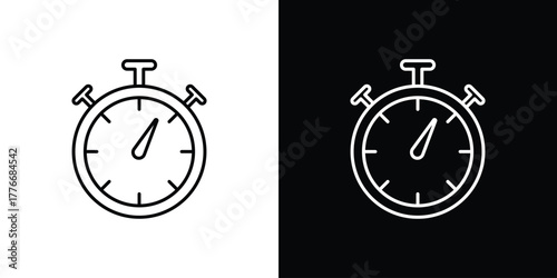 Timer icon pixel perfect. Outline symbol. Simple linear drawing.