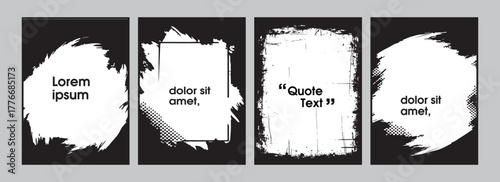 Collection of bold vertical overlays featuring hand-drawn black brush strokes, paint splatter accents, and halftone dot texture. Ideal for website banners, social media graphics, cover layouts