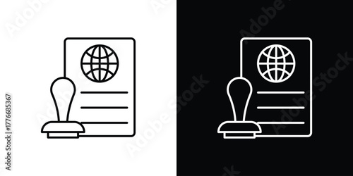 Visa icon pixel perfect. Outline symbol. Simple linear drawing.