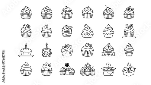Cupcake Variations Icon Set
